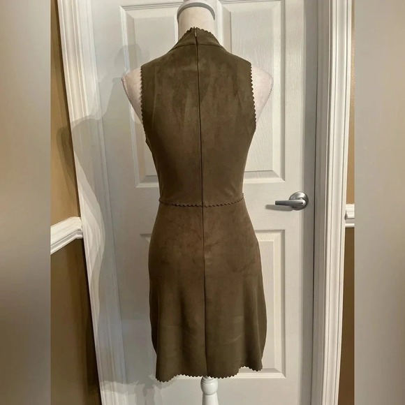 HYFVE Faux suede dress, Olive Green‎ size Small - Picture 4 of 11